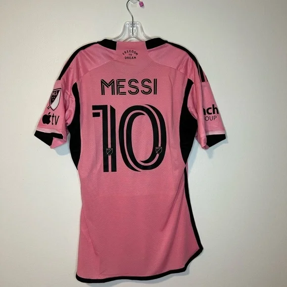 adidas Men Inter Miami CF Home Shirts Pink Soccer Football Tee Top Jersey sz M - Picture 5 of 5